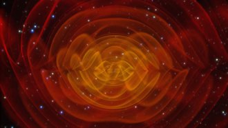 illustration of gravitational waves from merging black holes