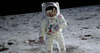 Buzz Aldrin on the moon